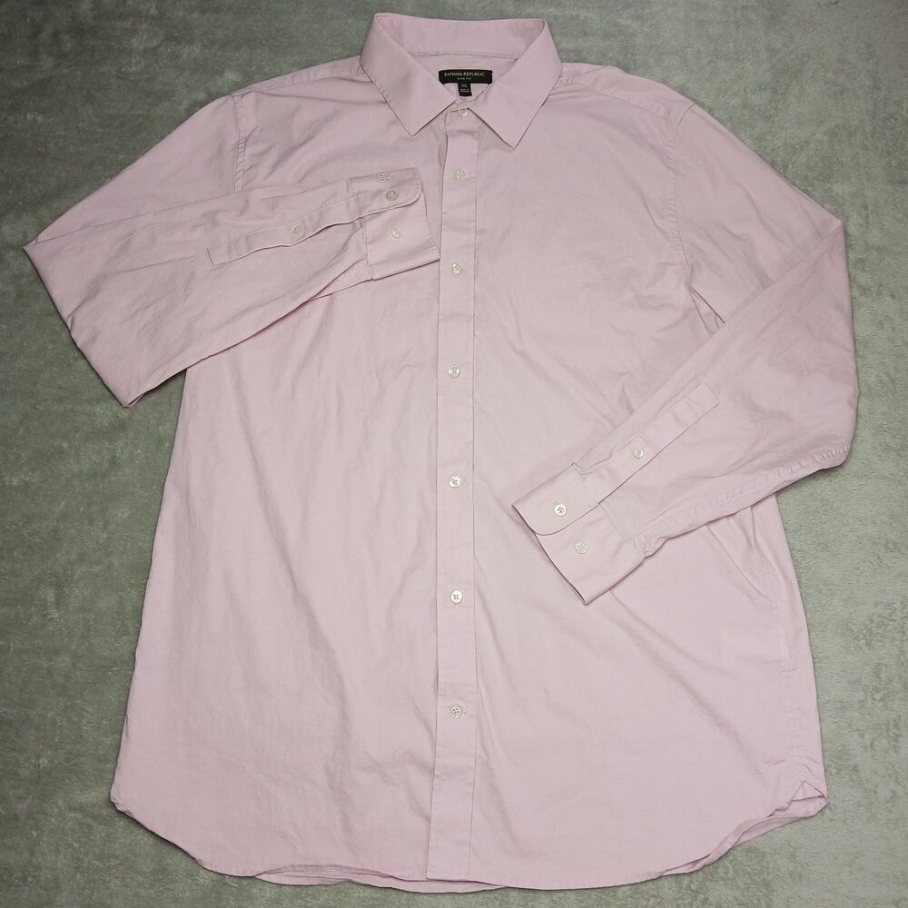 Banana Republic Mens XXL Purple Lavender Slim Long Sleeve Button Up Shirt Preppy
